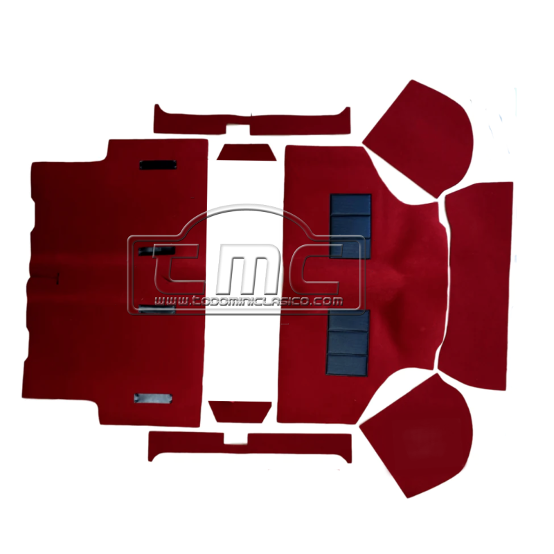 Moqueta completa granate 9 piezas